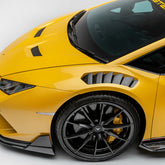 LAMBORGHINI HURACAN PERFORMANTE AERO FRONT FENDERS W/INTEGRATED VENTS AND SPLASH SHIELDS (CARBON MATRIX)