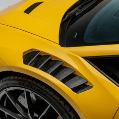 LAMBORGHINI HURACAN PERFORMANTE AERO FRONT FENDERS W/INTEGRATED VENTS AND SPLASH SHIELDS (CARBON MATRIX)