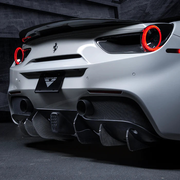 FERRARI 488 CARBON FIBER REAR DIFFUSER FINS (SET OF 6)