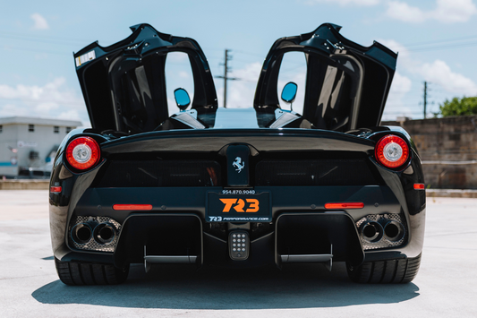 Ferrari LaFerrari Ryft titanium exhaust install by TR3 Performance
