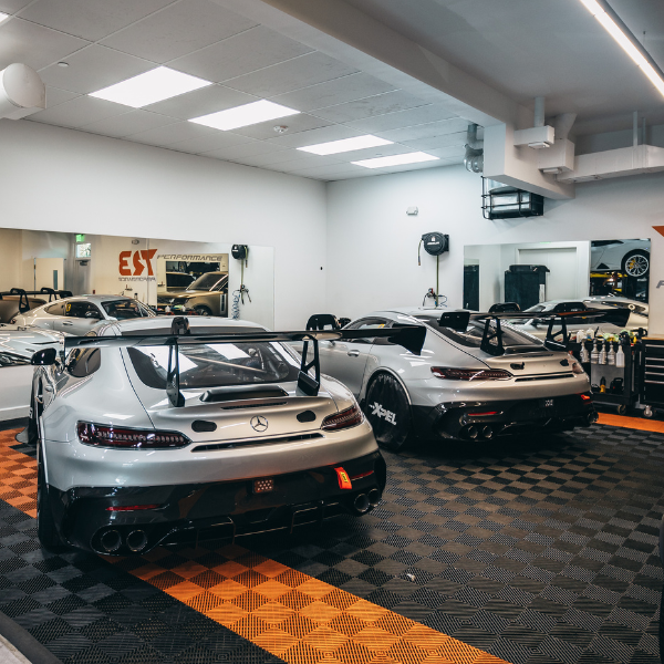 Mercedes AMG GT2 race cars coated with XPEL Ultimate Plus ppf installed by TR3 Performance in South Florida ceramic coating for supercars 