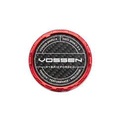 CARBON HYBRID FORGED BILLET SPORT CAP FOR VF & HF SERIES WHEELS (VOSSEN RED) - TWILL WEAVE CARBON