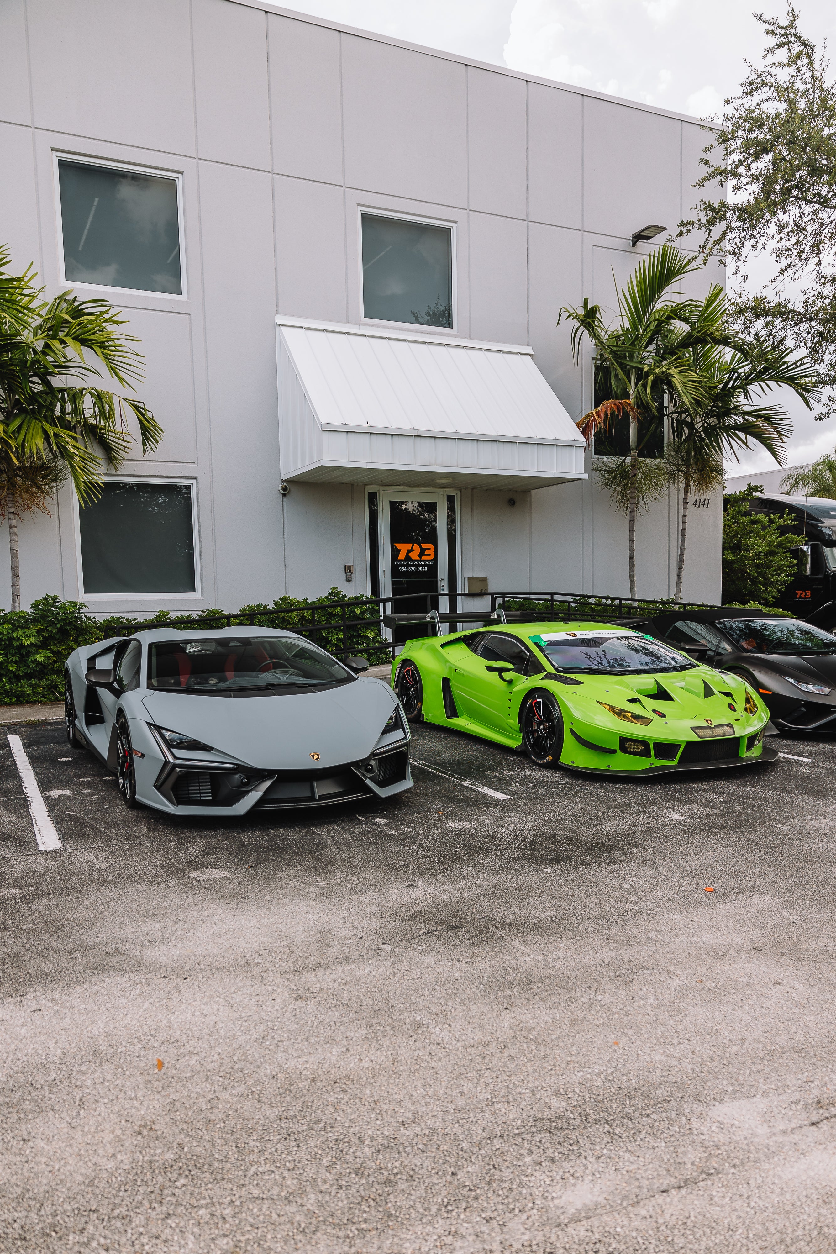 Lamborghini Revuelto adn Lamborghini Huracan GT3 at TR3 Performance