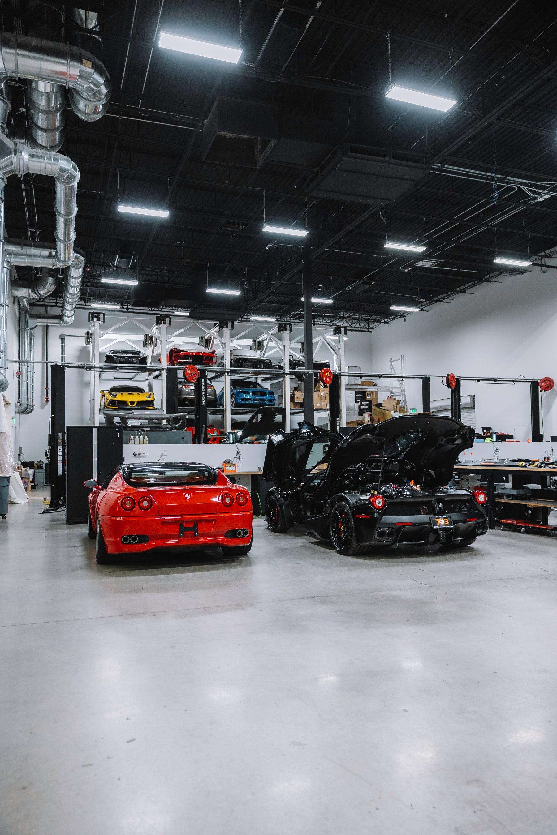 Ferrari LaFerrari at TR3 Performance , Ferrari 599 in for service
