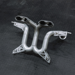 close up of ryft titanium revuelto exhaust 