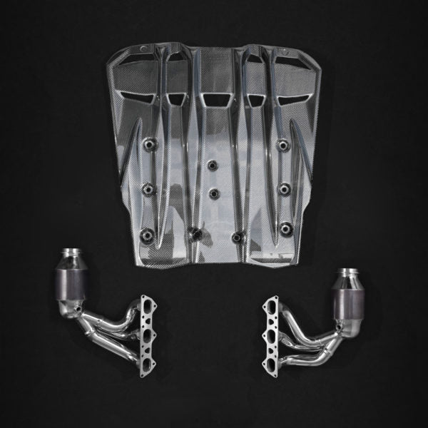 Porsche 991.2 GT3RS - Headers with 250 Cell Sports Cats and Carbon Engine Cover